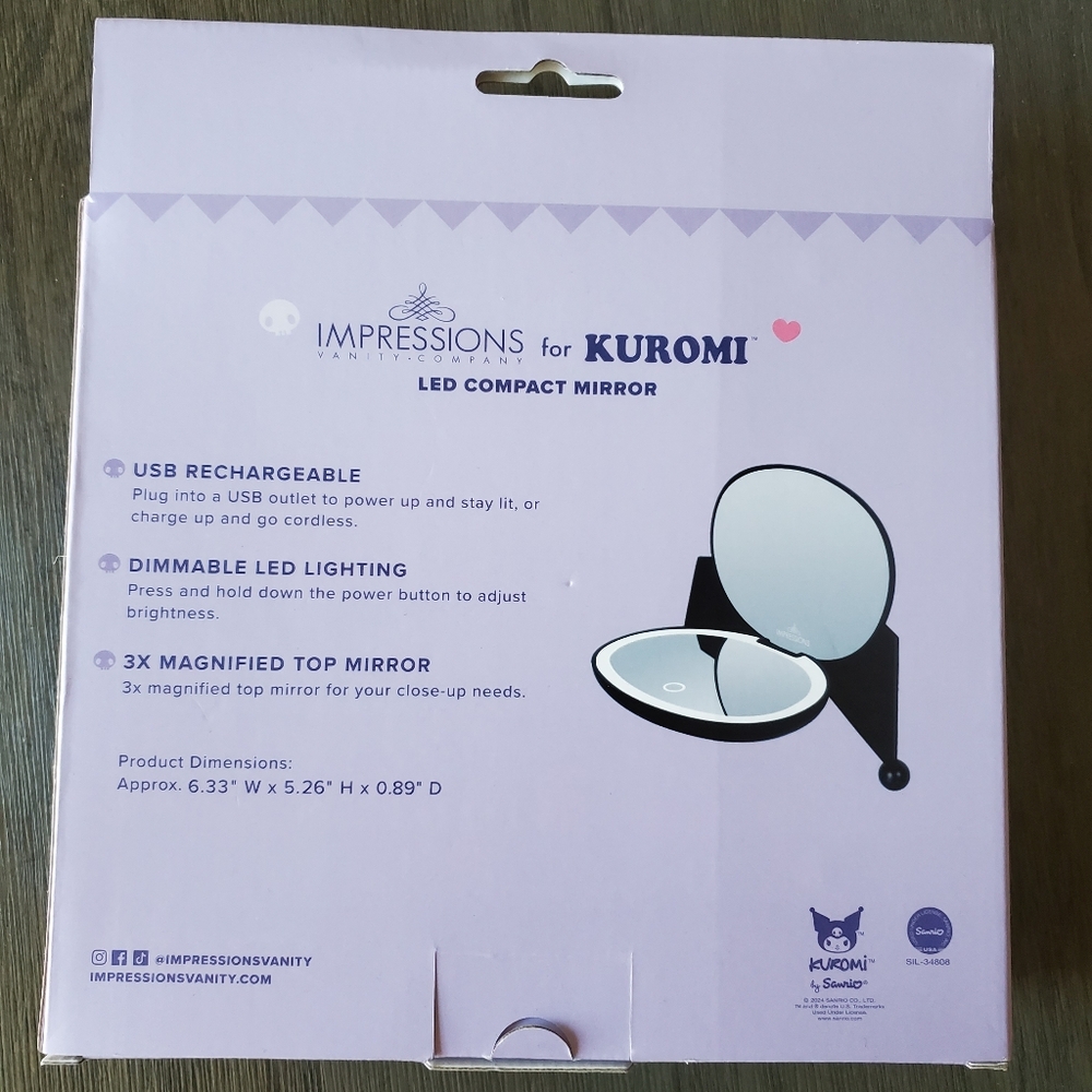 Impressions Kuromi LED Compact Mirror - NWT - Picture 2 of 2